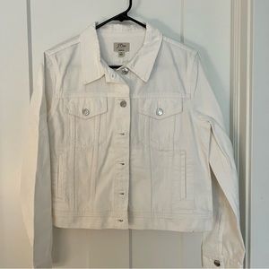 J crew white denim jacket size large NWOT
